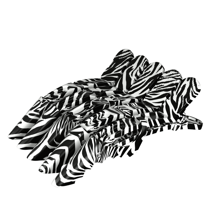 Hair Expert Clip Crocodile clips, x5, Zebra