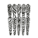 Hair Expert Clip Crocodile clips, x5, Zebra