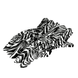 Hair Expert Clip Crocodile clips, x5, Zebra