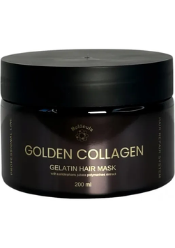 Gelatin mask for hair reconstruction with golden caviar extract Molecula Golden Collagen Gelatin Hair Mask 200 ml