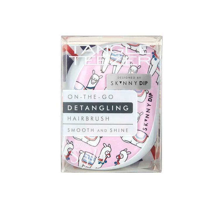 Tangle Teezer. Hair Brush Compact Styler Skinny Dip Lovely Llama