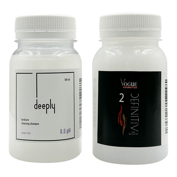 Keratin Vogue Definitiv + Deeply Hardcore Cleansing Shampoo 8.0 pH 100+100 ml