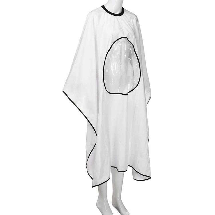 Hair Expert Peignoir with a window without impregnation, White