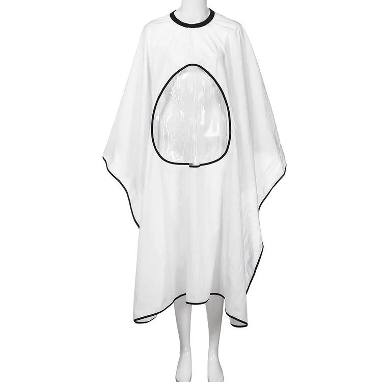 Hair Expert Peignoir with a window without impregnation, White