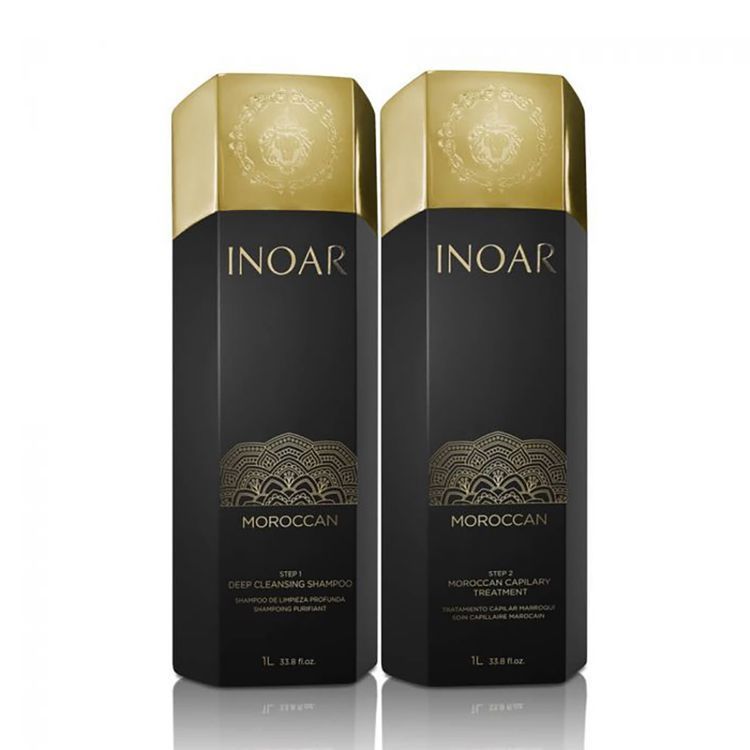 Inoar Moroccan Brazilian Keratin Hair Straightener Treatment Smoothing Capillary, 1000 ml
