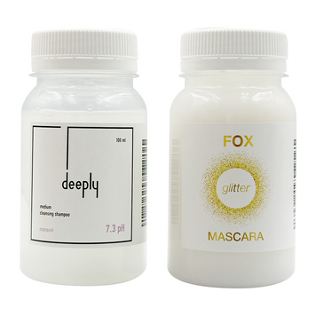 Keratin Fox Glitter + Deeply Medium Cleansing Shampoo 7.3 pH 100+100 ml