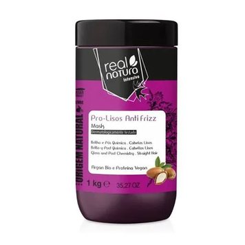 Smoothness and Shine Hair Mask Real Natura Pro-Lisos Anti Frizz 1000 ml