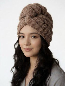 Hair Towel Turban. Brown Hair Expert