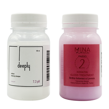 Keratin Nuance Mina Louca + Deeply Medium Cleansing Shampoo 7.3 pH 100+100 ml